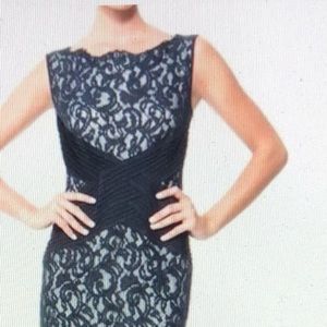 Tadashi Shoji lace sheath dress navy size 6
